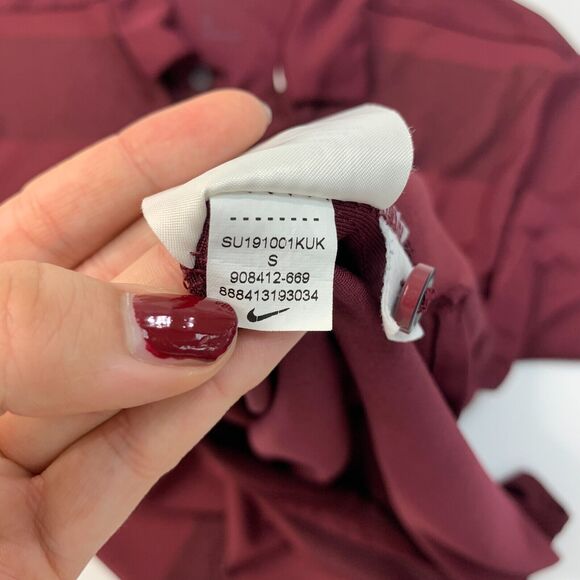 Nike Hamilton Huskies Polo Shirt Mens S Small Maroon Dri Fit Performance Golf - Picture 8 of 11